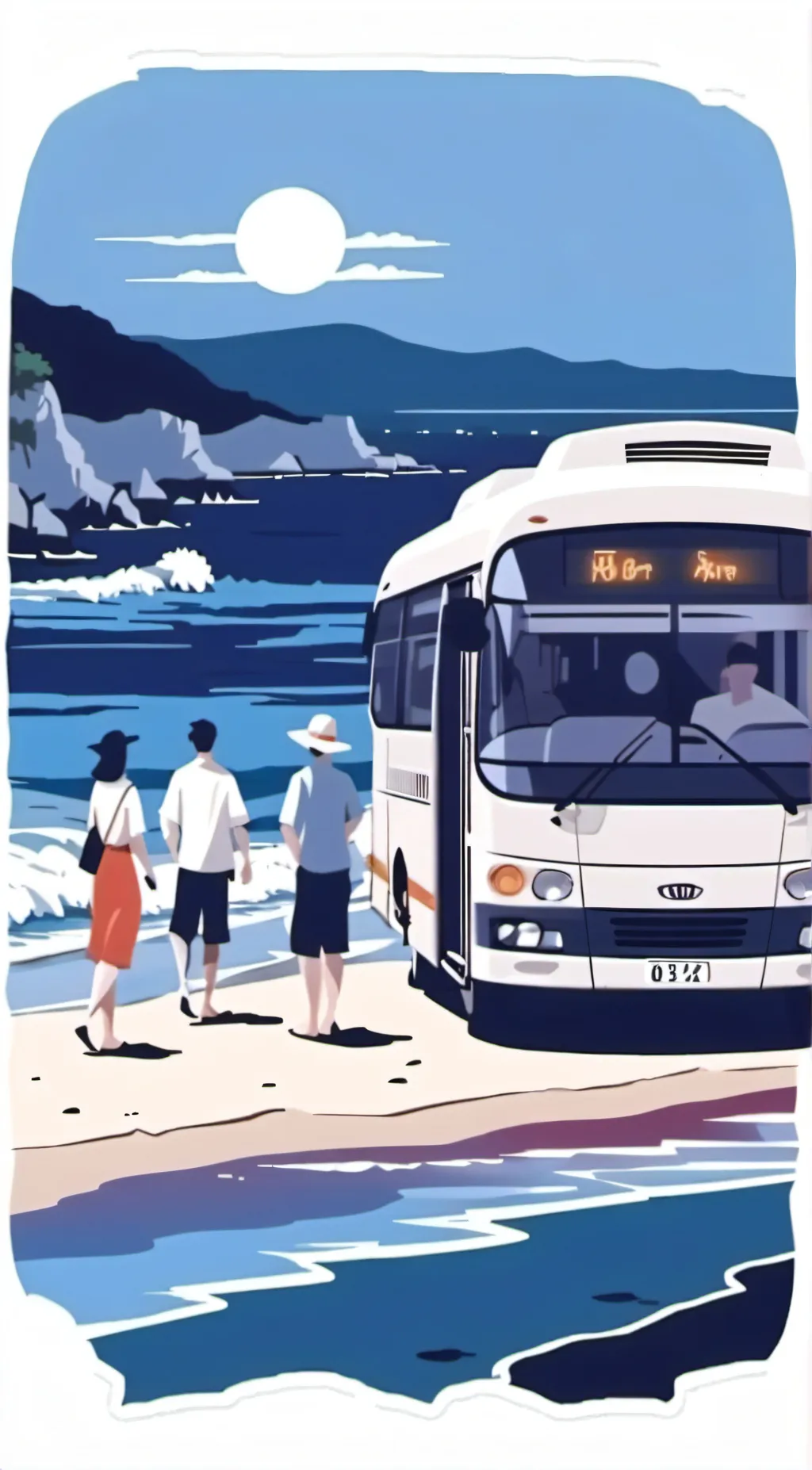 ai character: genshin beach trip background