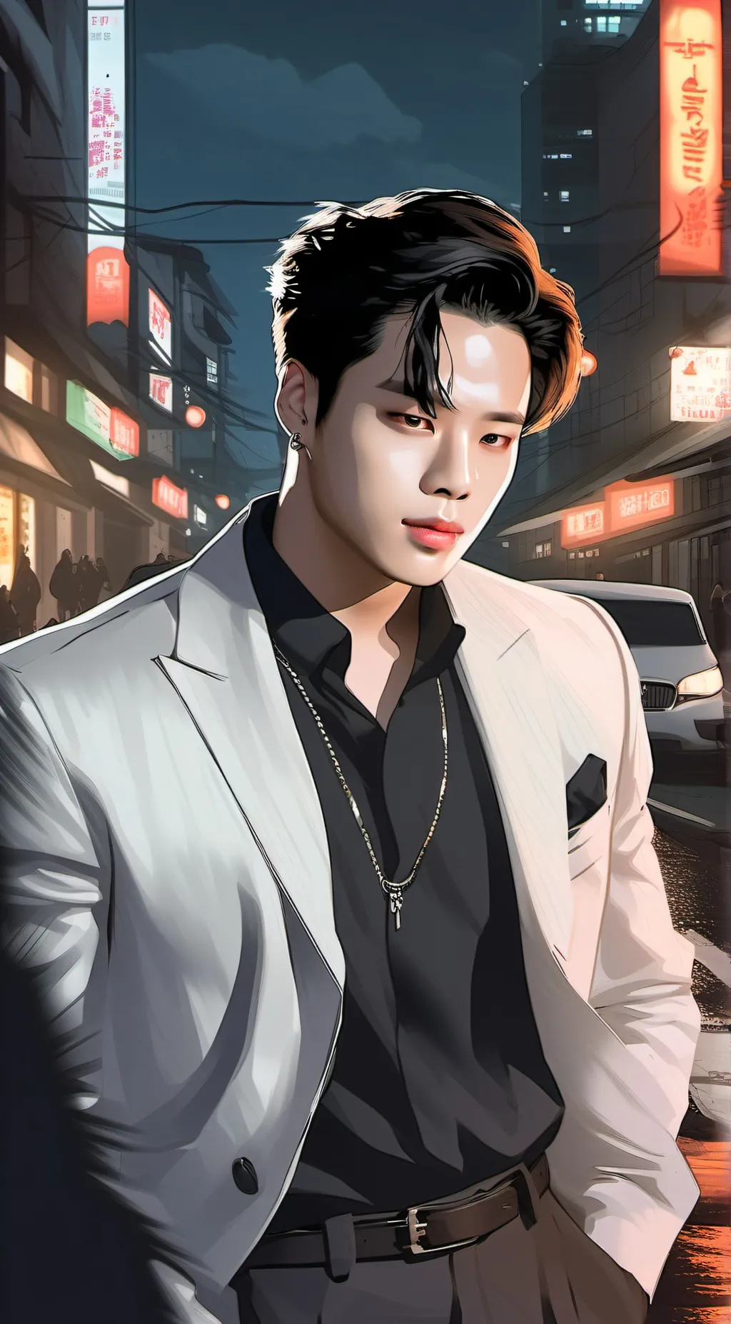 ai character: Jimin BTS Mafia  background
