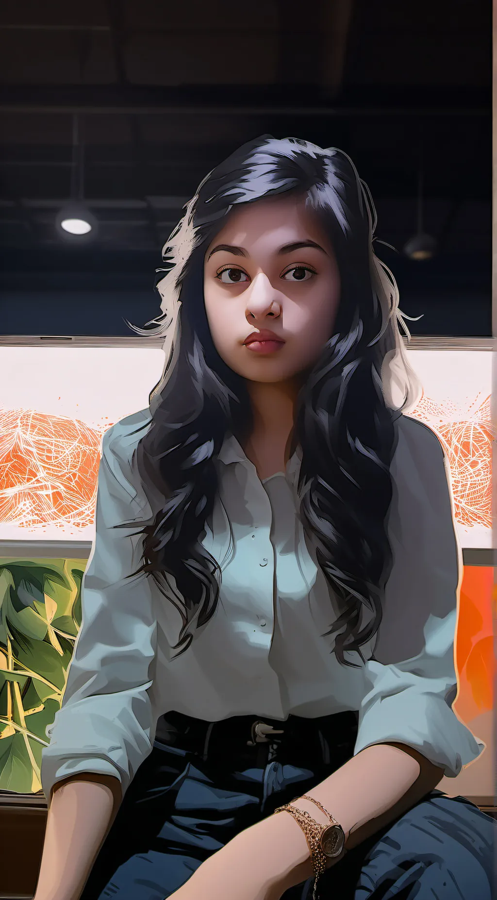 ai character: Aria and gf background