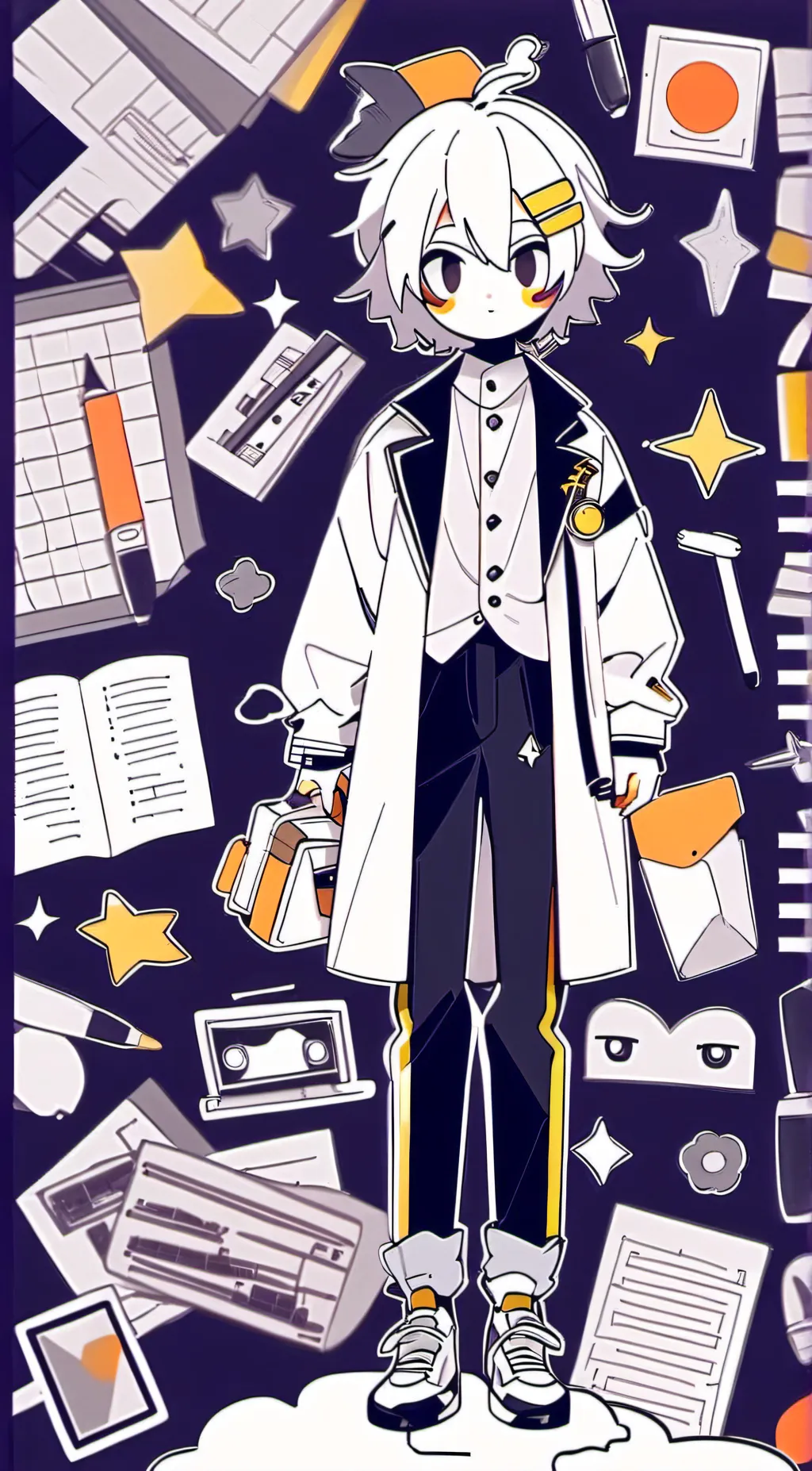 ai character:  angle background