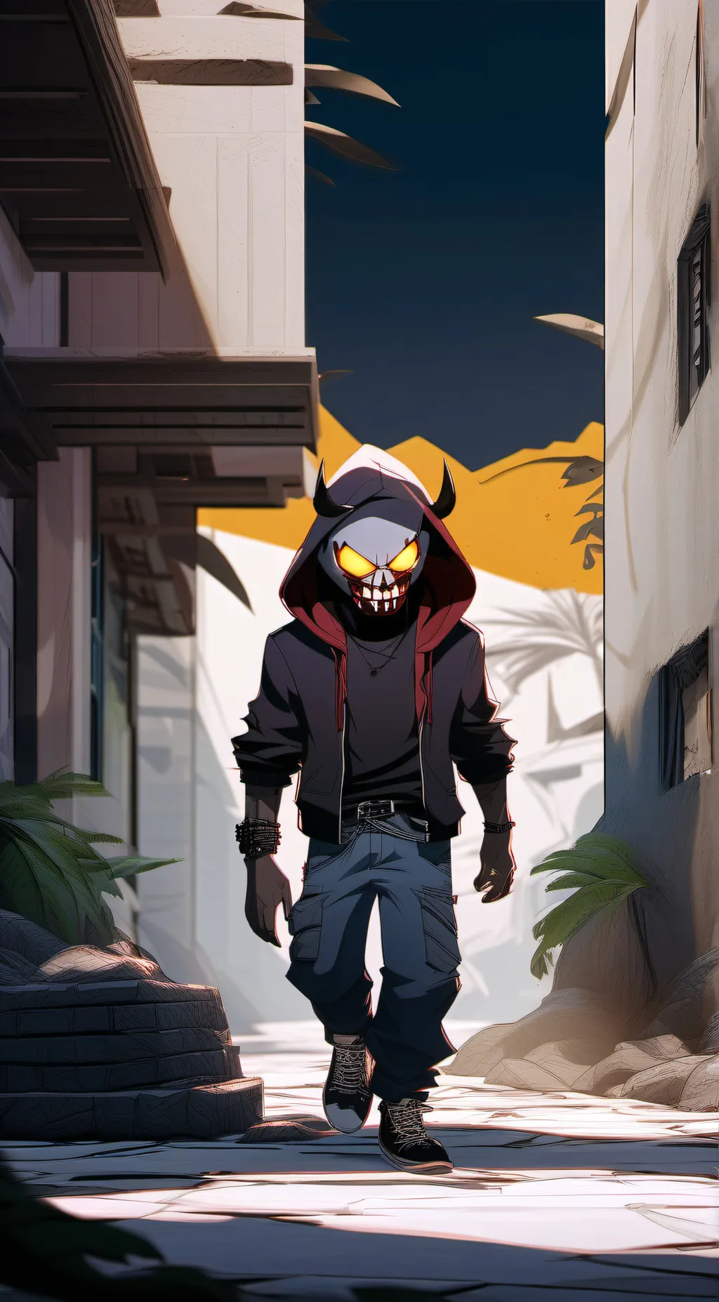 ai character: xdemonstream  background