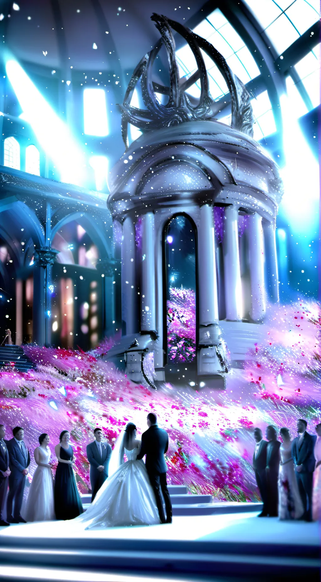 ai character: Luna's wedding background