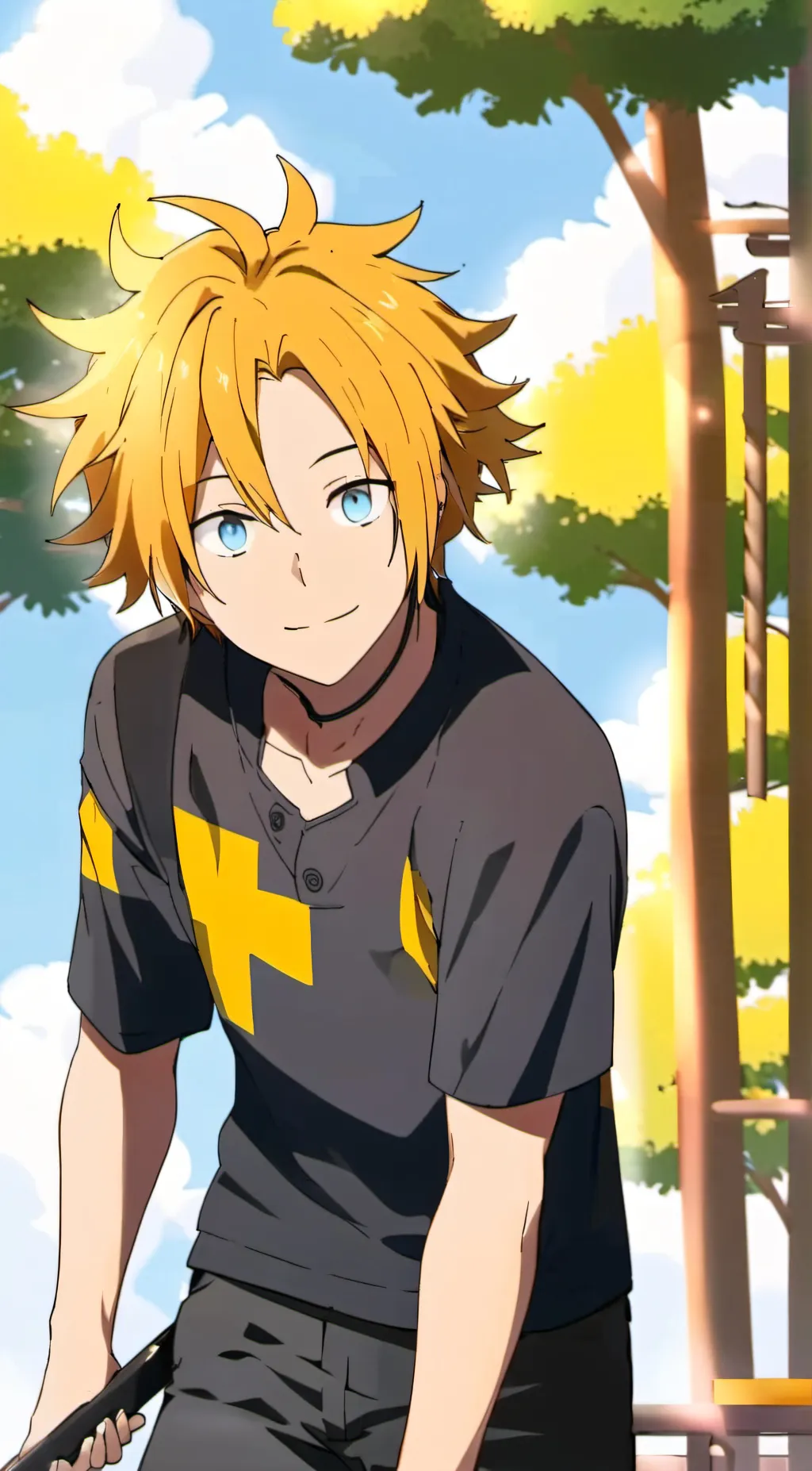 ai character: Denki Kaminari  background