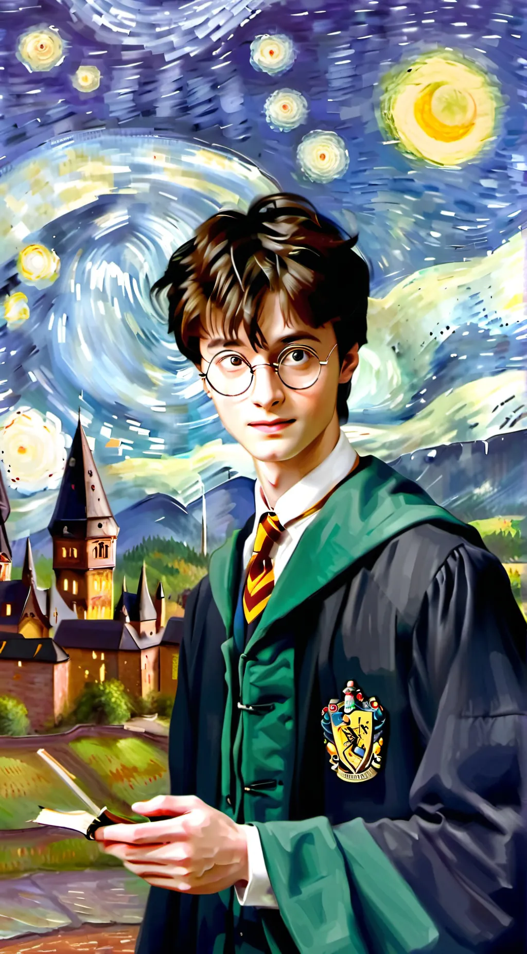ai character: Harry Potter  background
