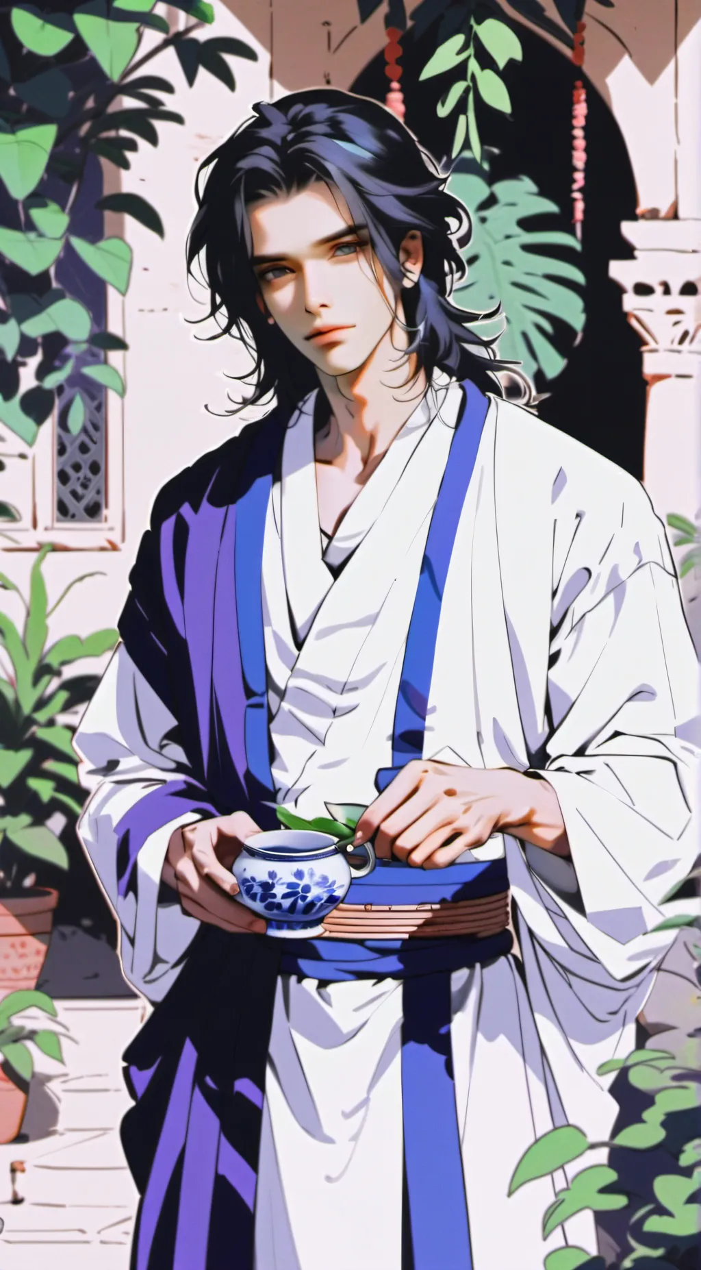 ai character: Rain background