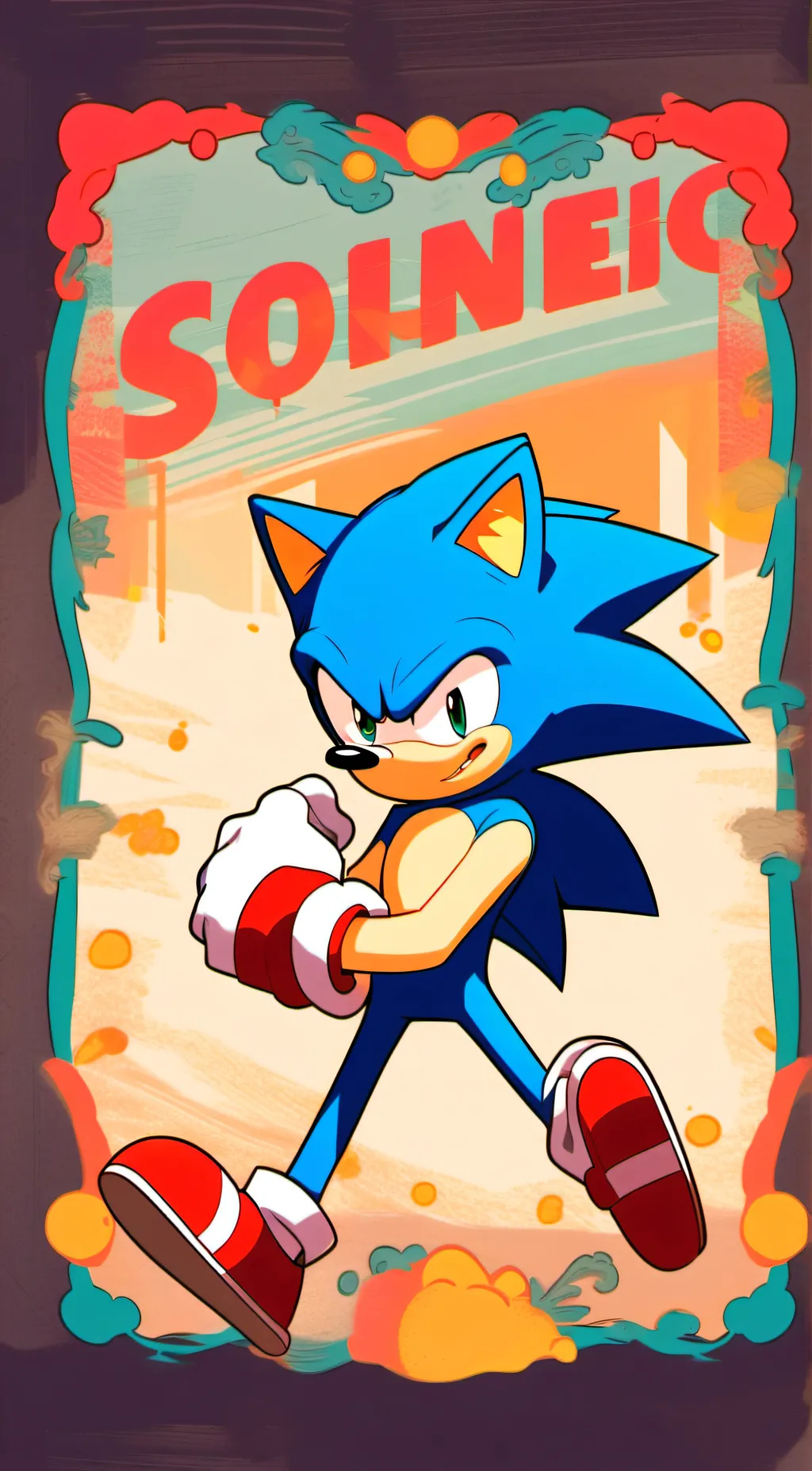 ai character: Sonic x Metal Soni background