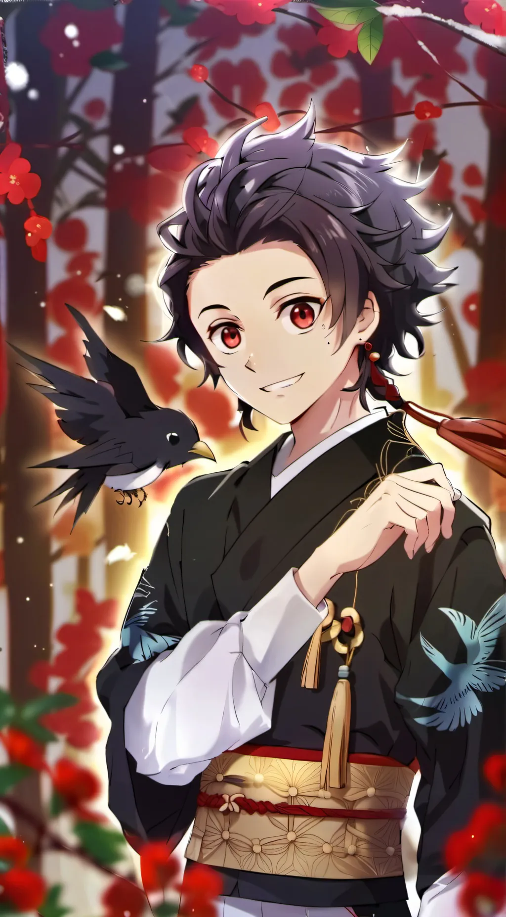 ai character: Tanjiro kamado background