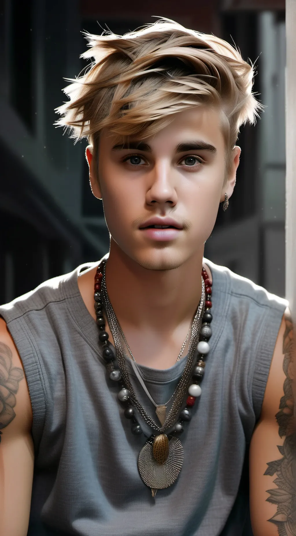ai character: Justin Bieber  background