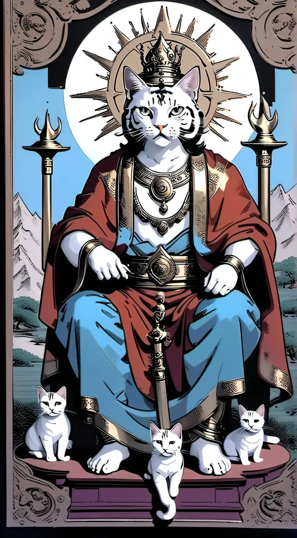 ai character: cat god background