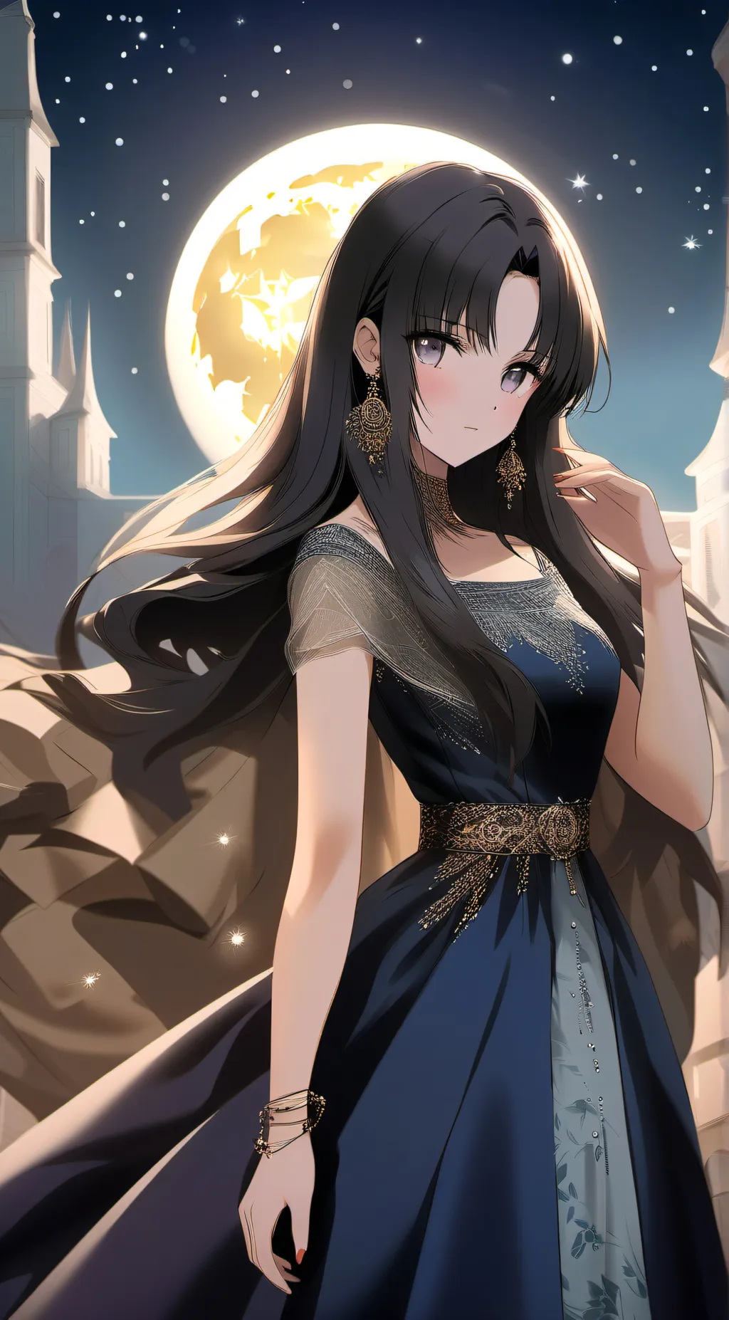 ai character: Mallory Grey background