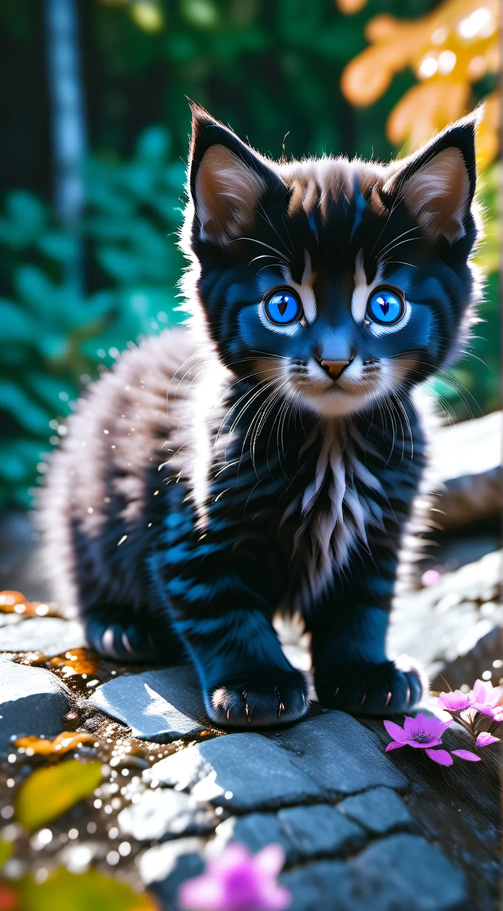 ai character: cute cat / cherry background
