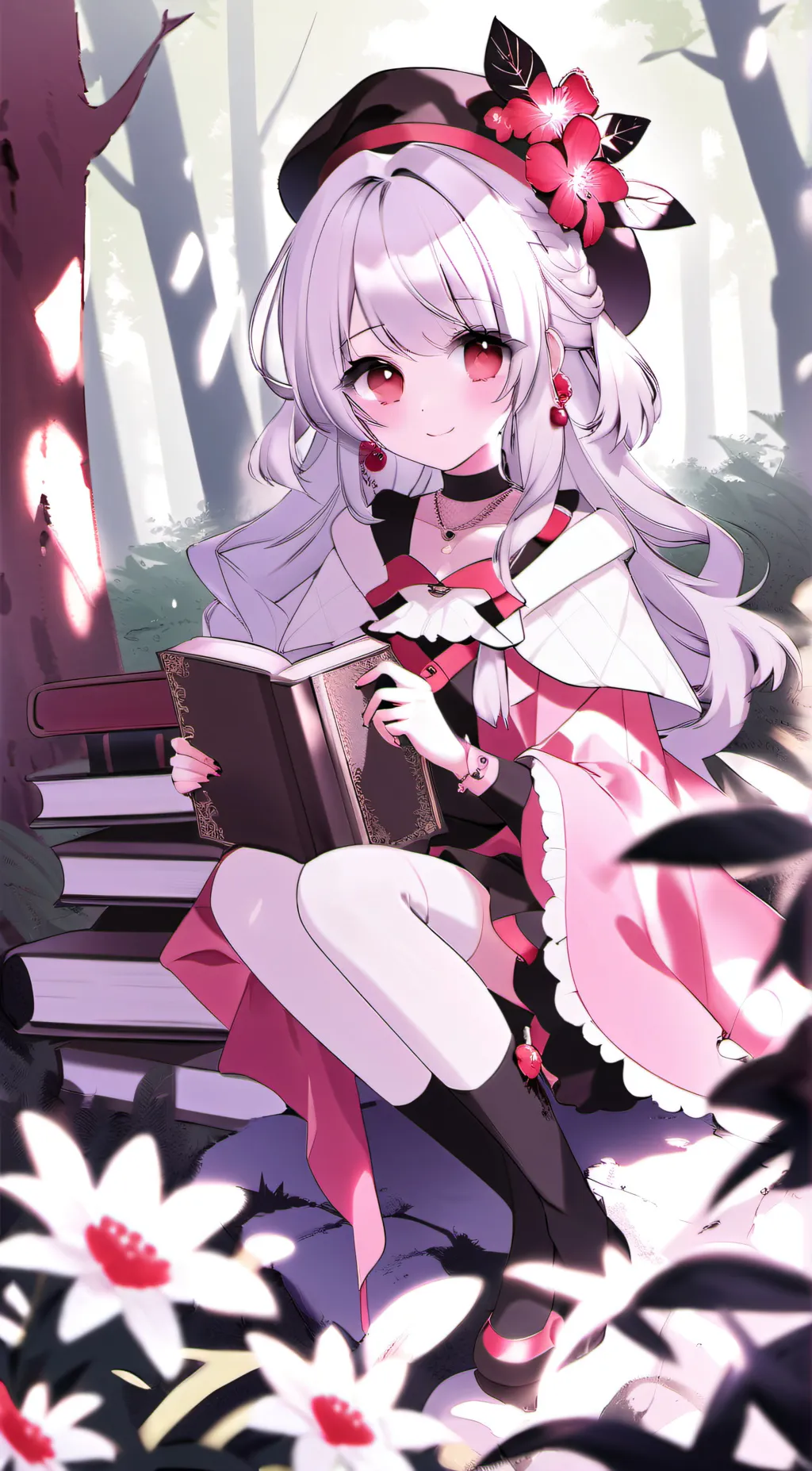 ai character: Violet background