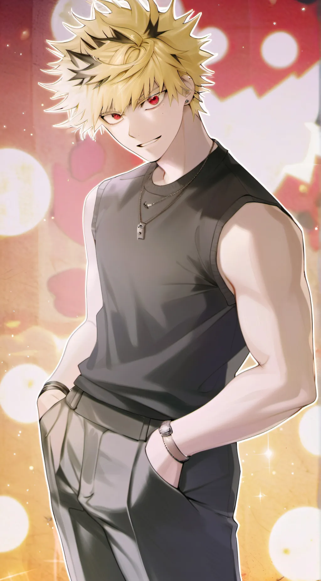 ai character: Katsuki Bakugo. background