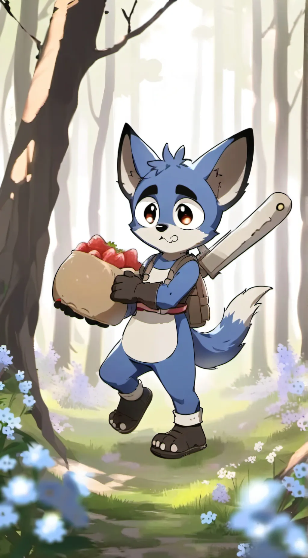 ai character: blueberry furry background
