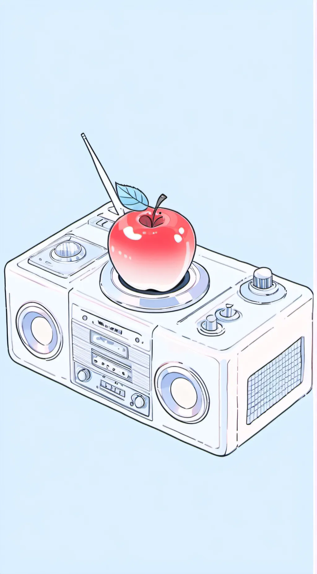 ai character: Appleradio  background