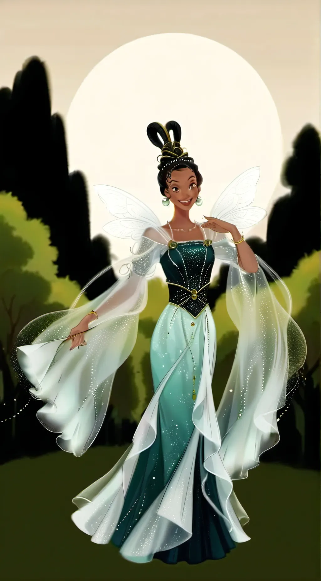 ai character: Tiana and Naveen background
