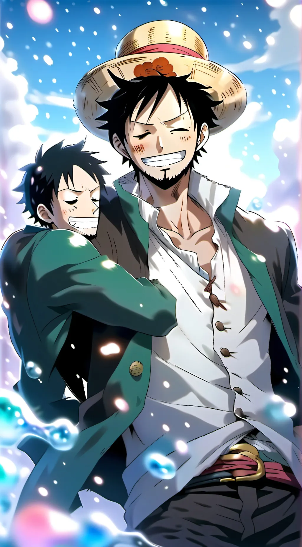 ai character: luffy x law background