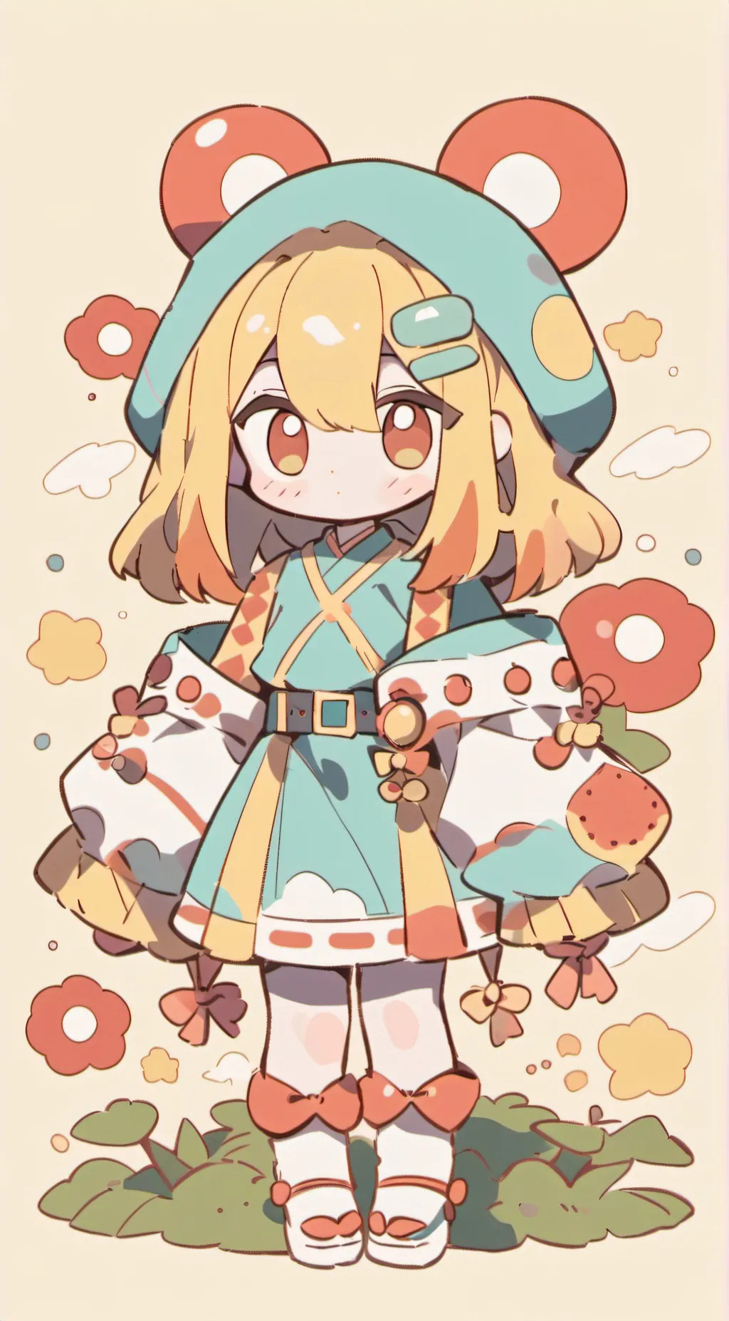 ai character: Crystal baka bear background