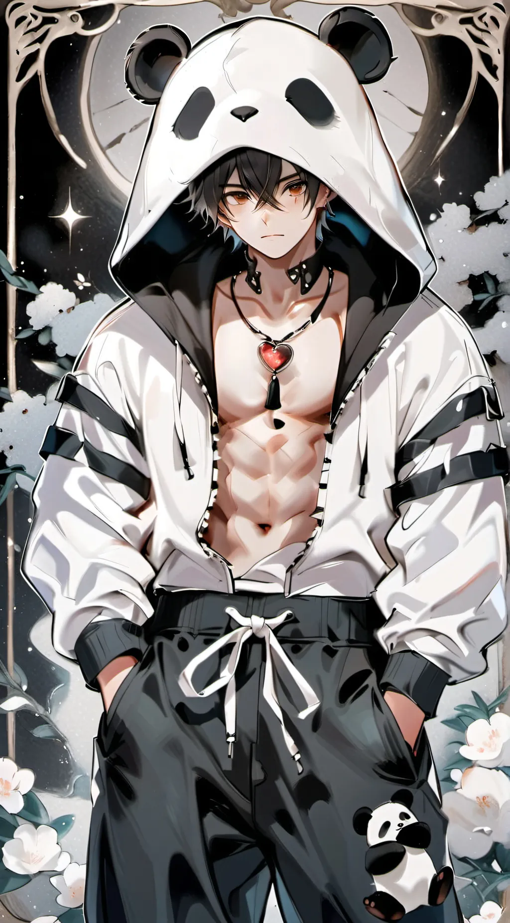 ai character: Axel🐼🖤🖤⚪️ background