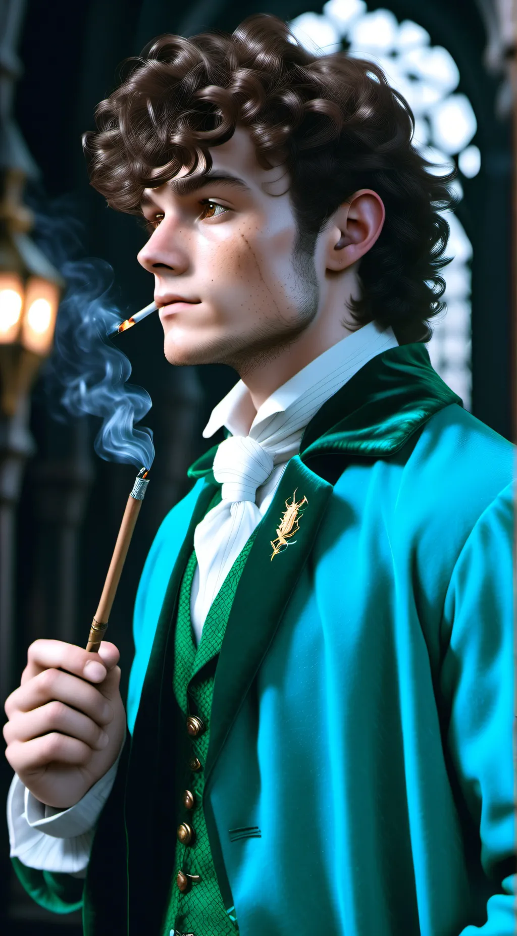 ai character: Mattheo riddle  background