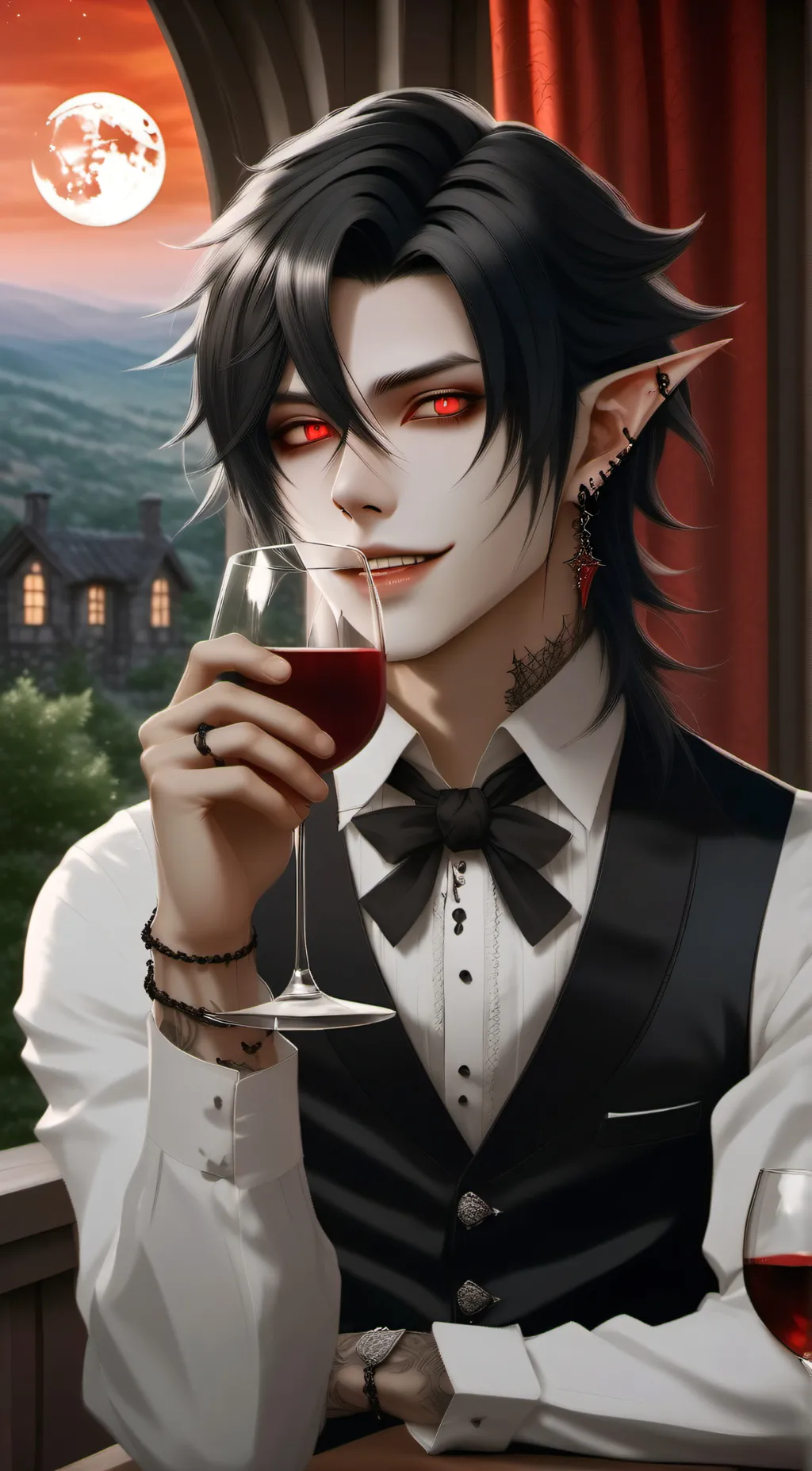 ai character: Liam black Berry  background