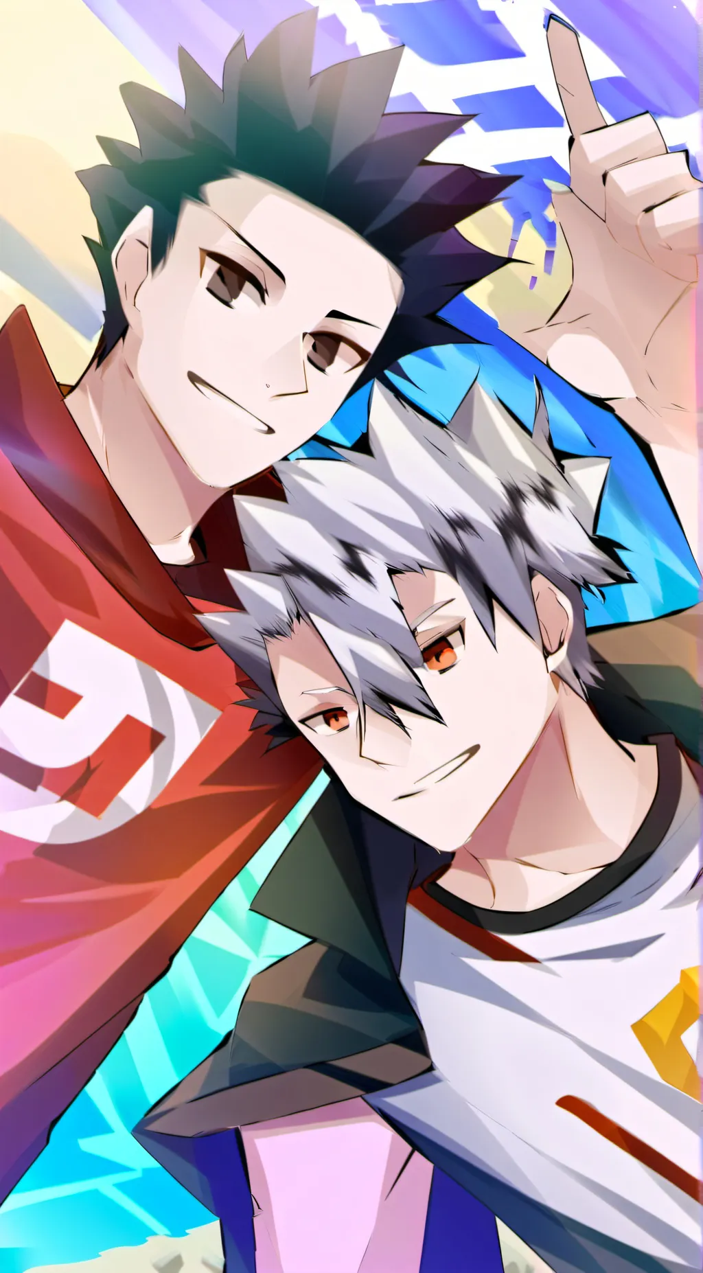 ai character: Kuroo and Bokuto  background