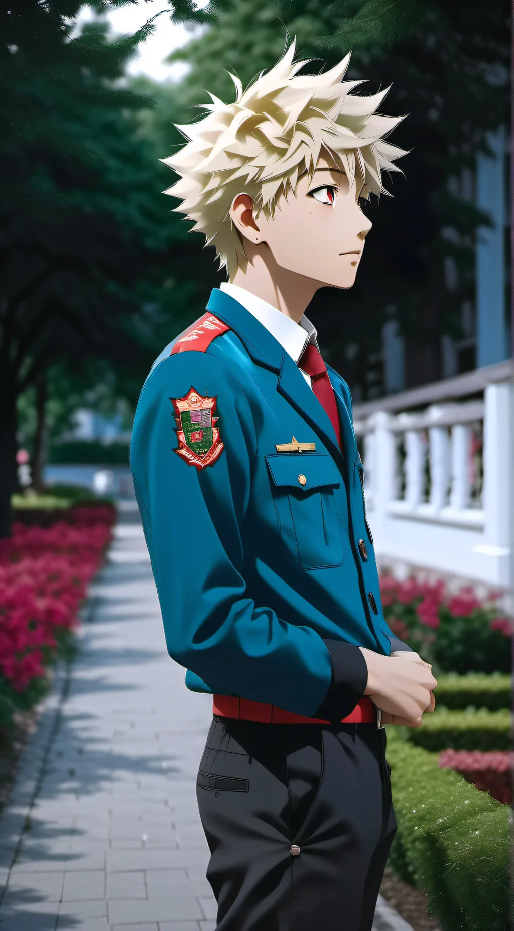 ai character: Bakugo KATSUKI background