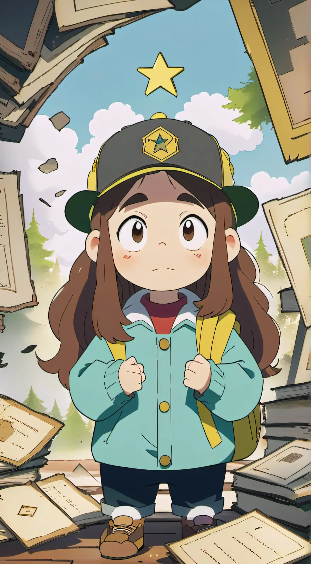 ai character: Gravity falls  background