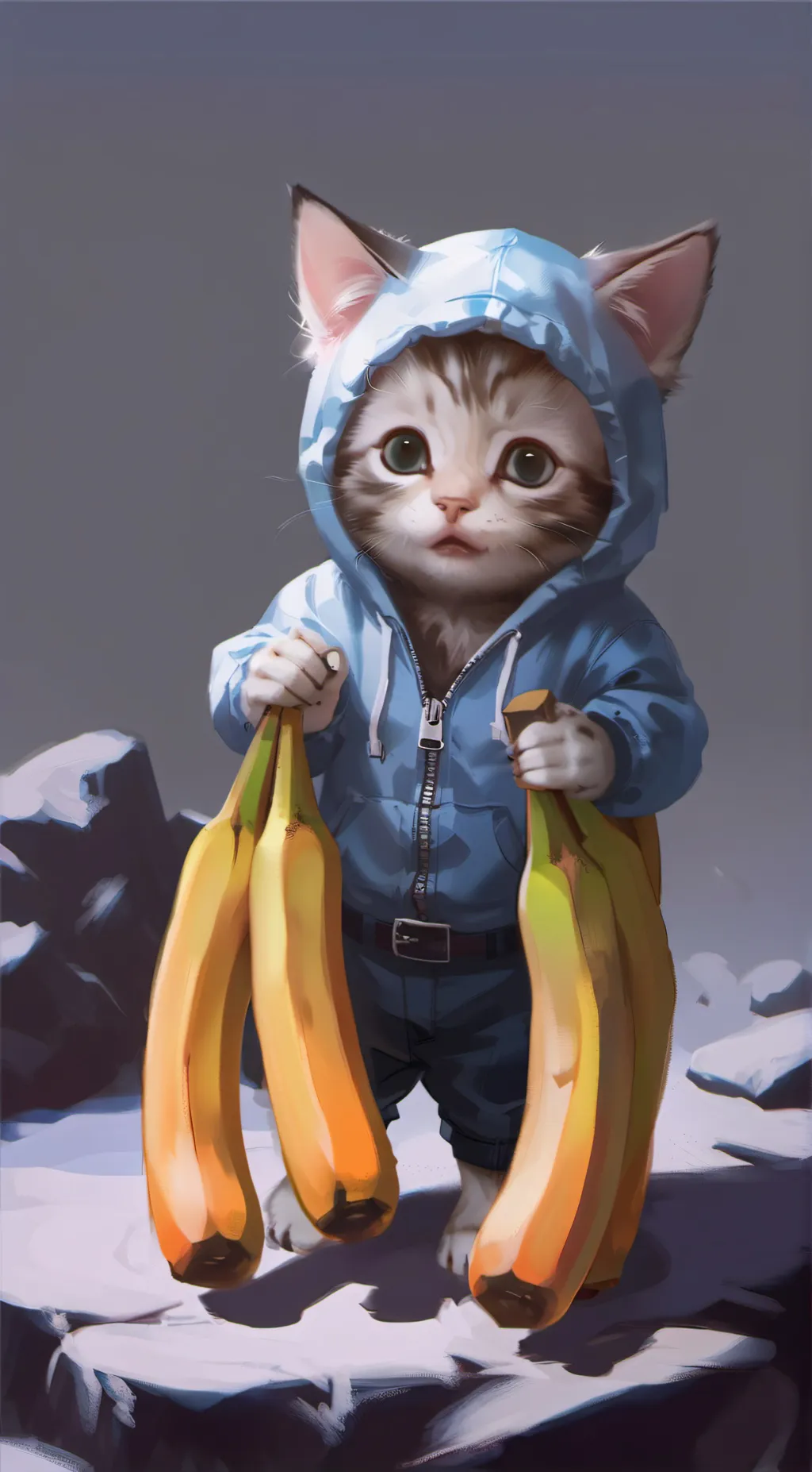 ai character: banana cat background