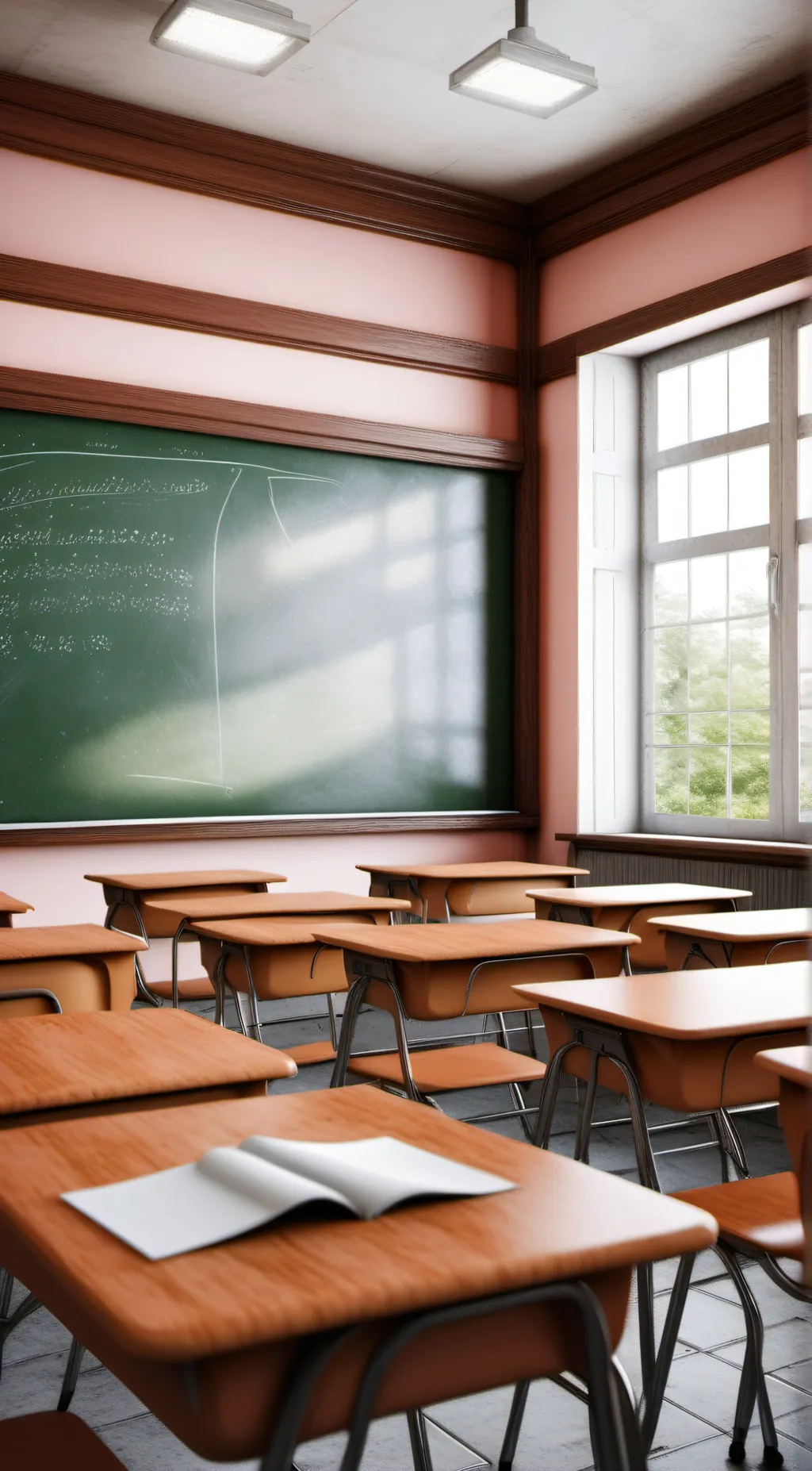 ai character: Mha classroom background