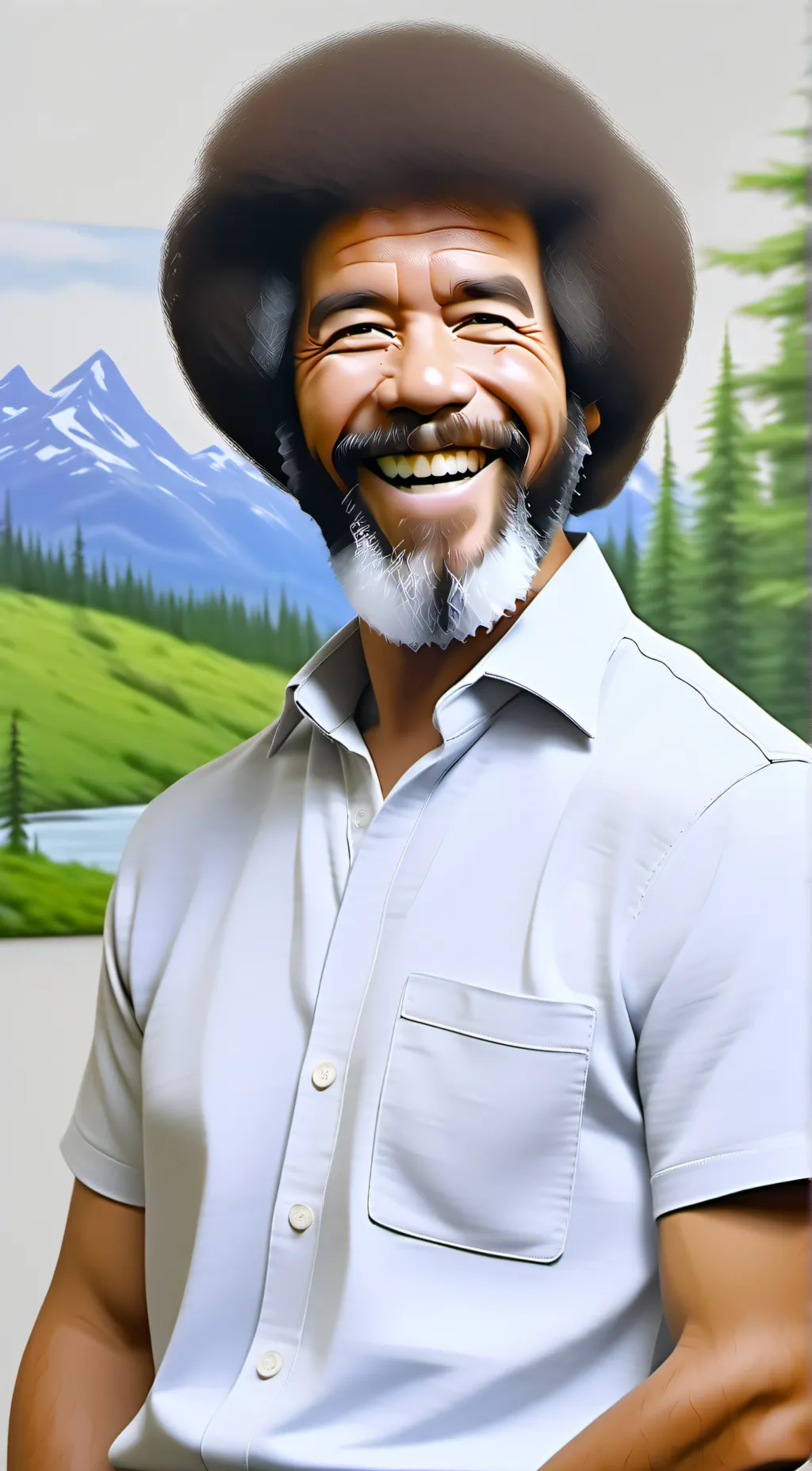 ai character: Bob Ross  background