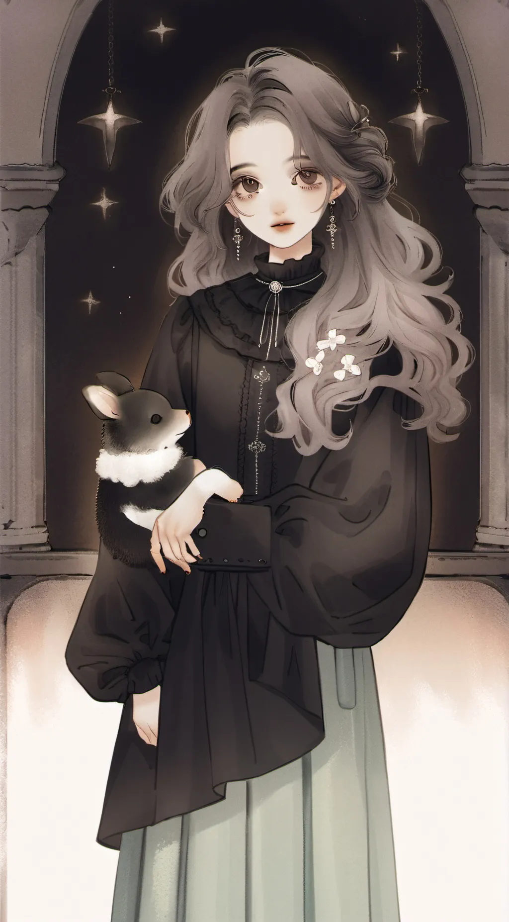 ai character: Mrs. crystal. background
