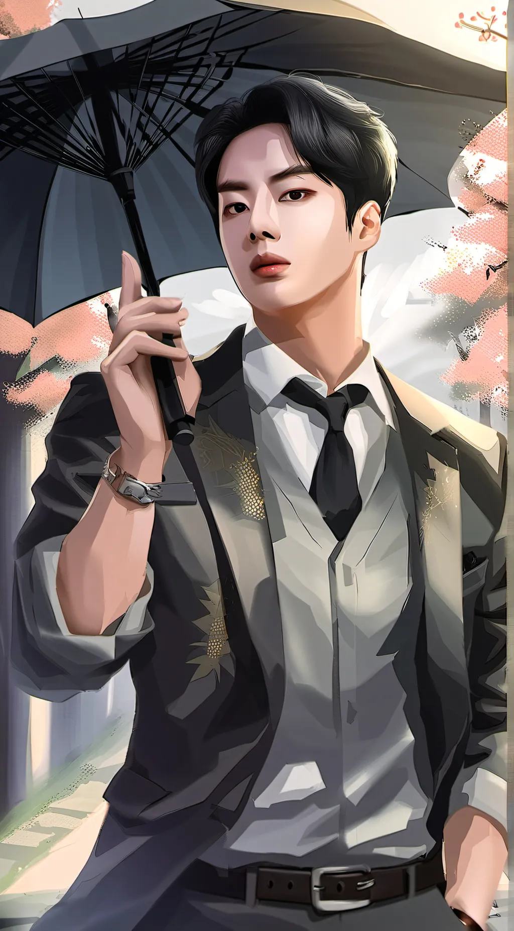 ai character: Jin BTS Mafia Boss background