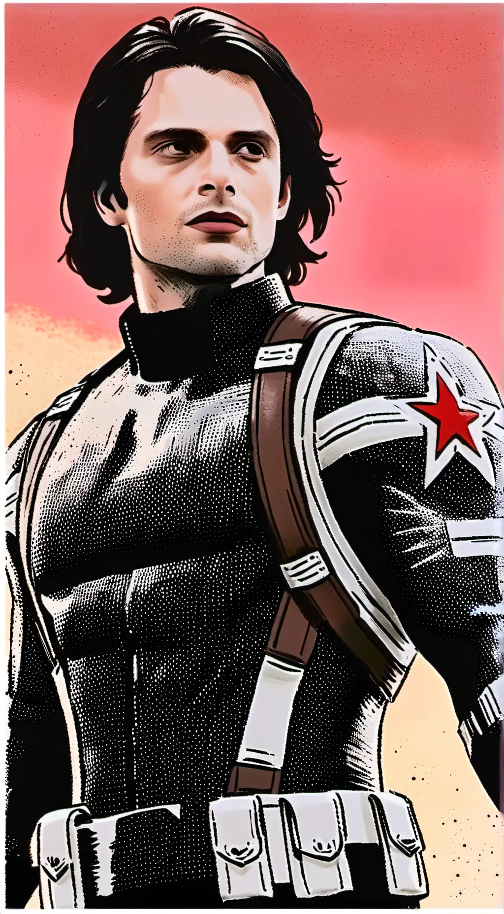 ai character: Winter Soldier. background