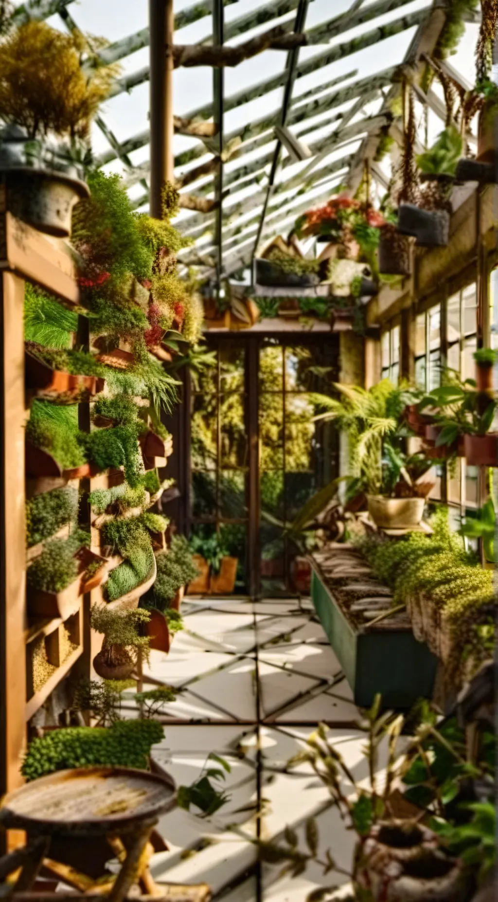 ai character: Green house  background