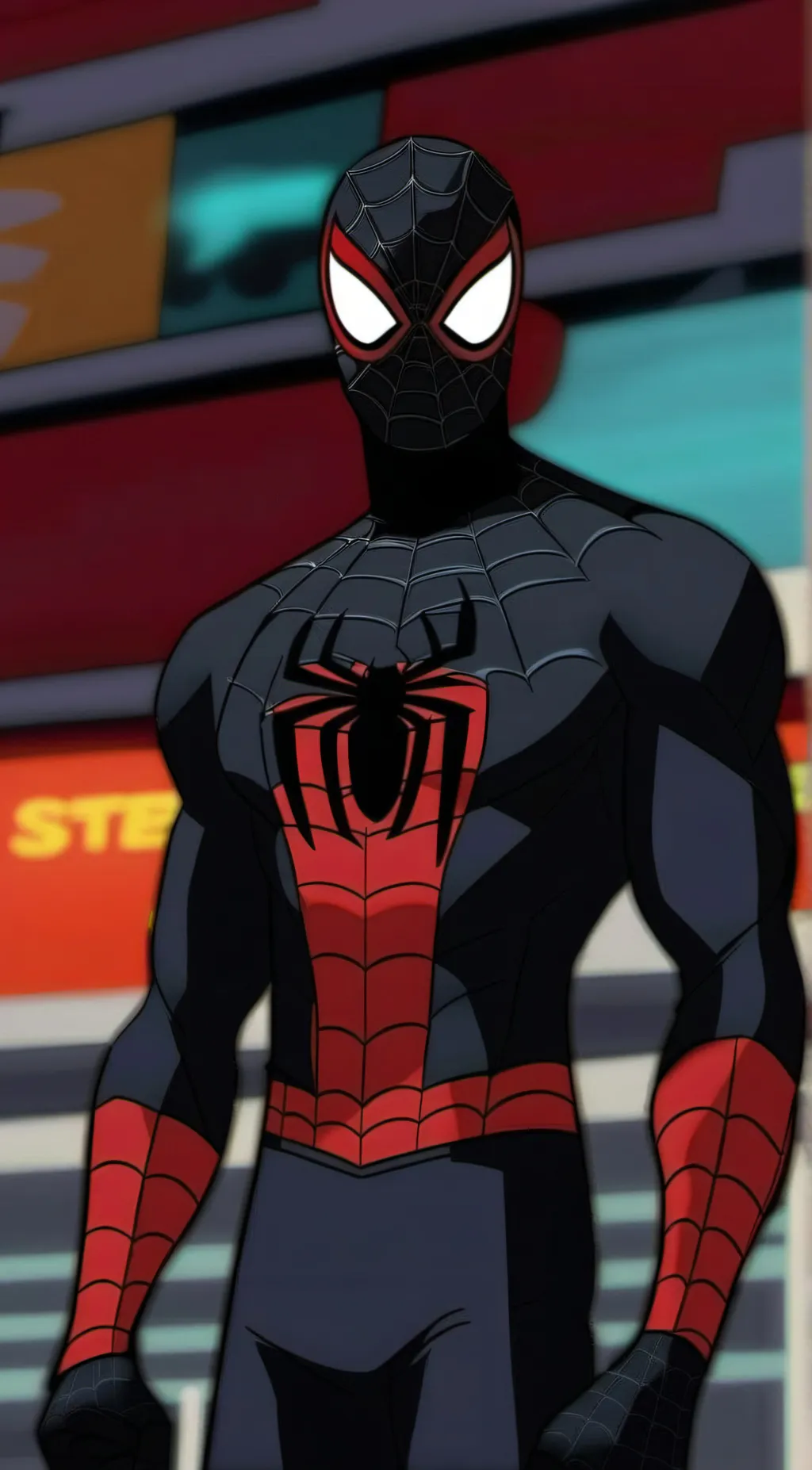 ai character: Ultimate SpiderMan background