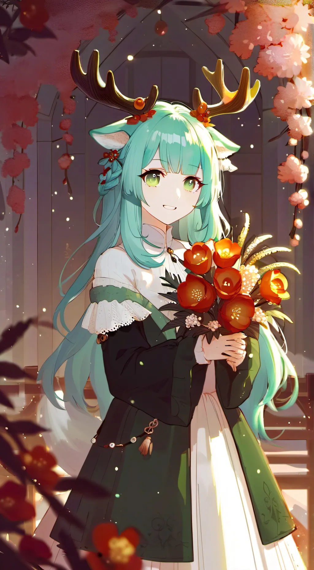 ai character: Saku Rosé background