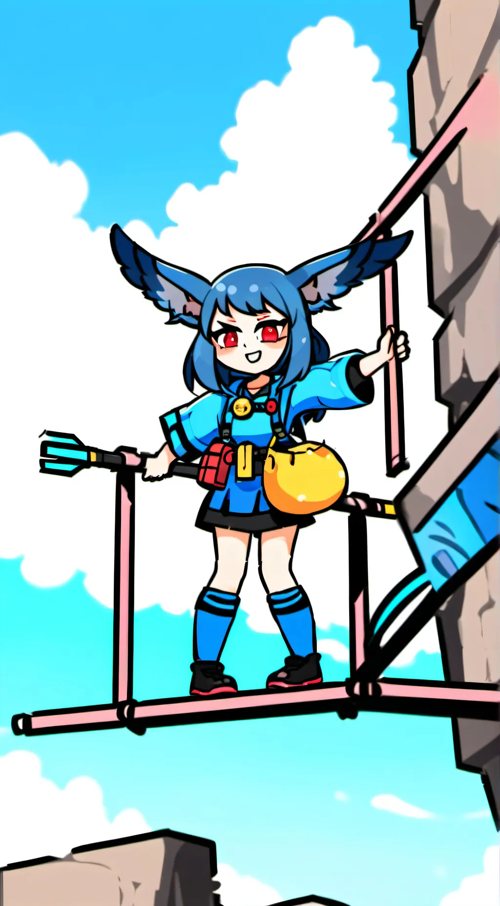 ai character: Fnf Sky kitty uwu background