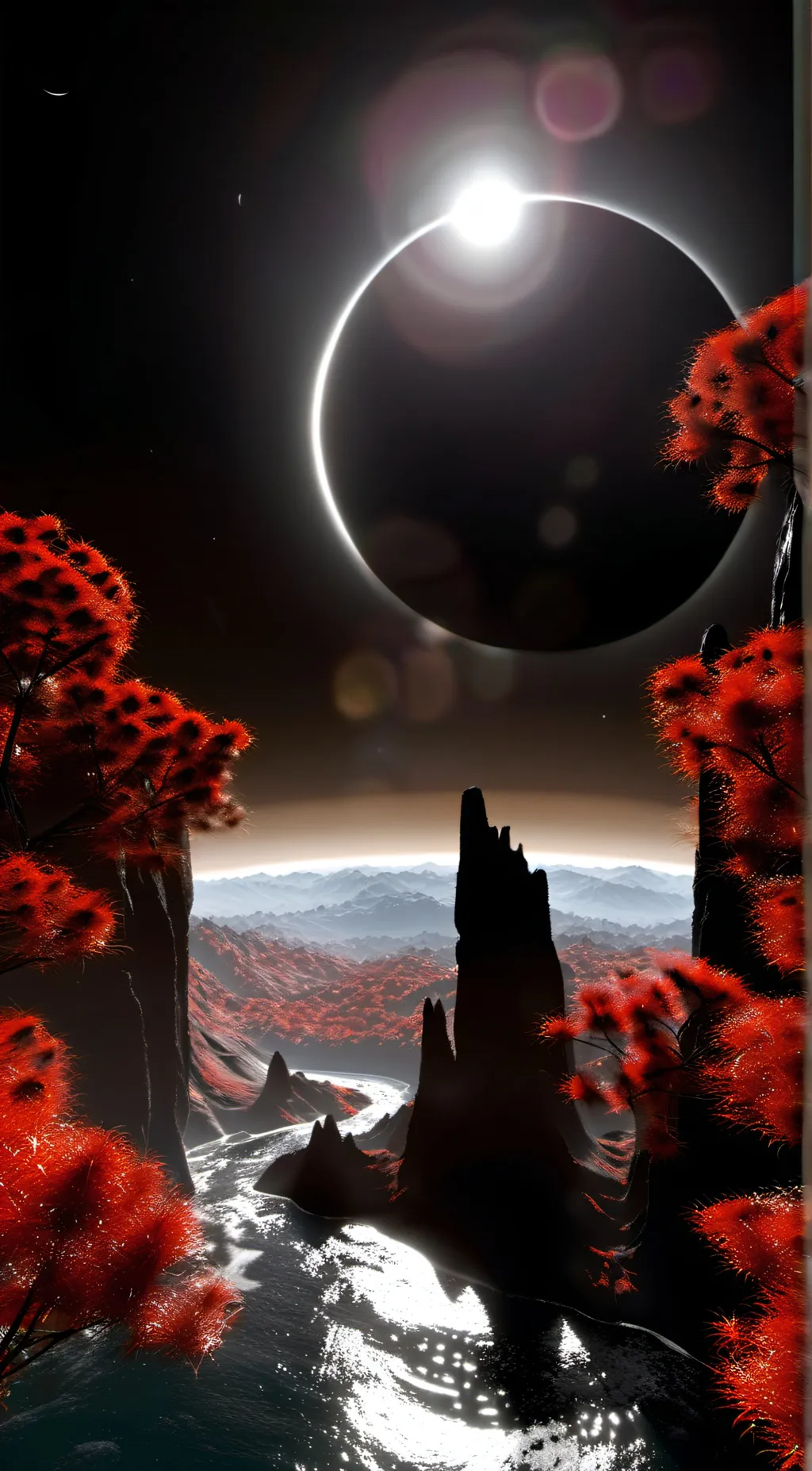 ai character: Solar eclipse background