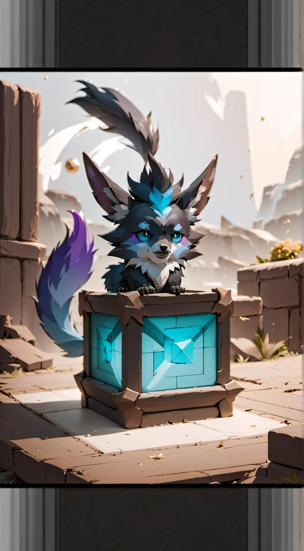 ai character: Aquamarine background