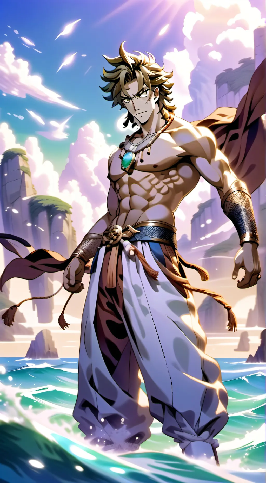 ai character: poseidon background