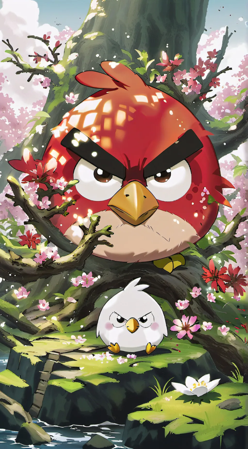 ai character: Red background