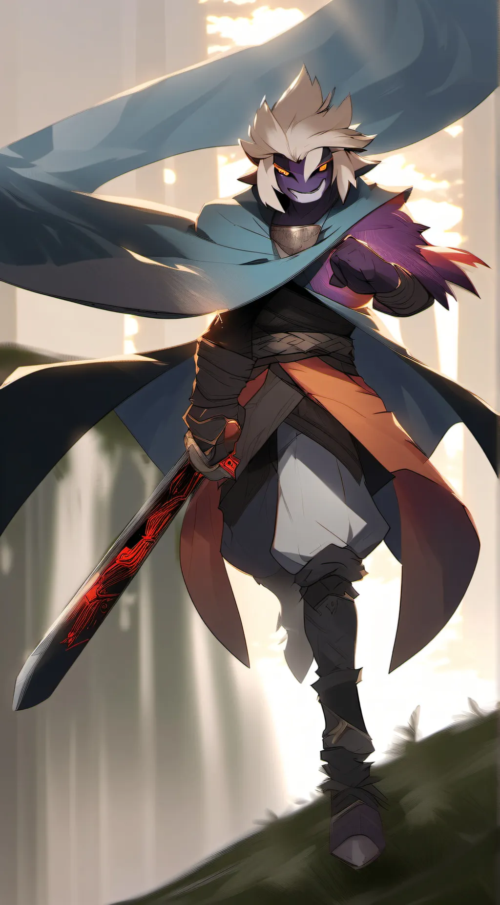 ai character: sun background