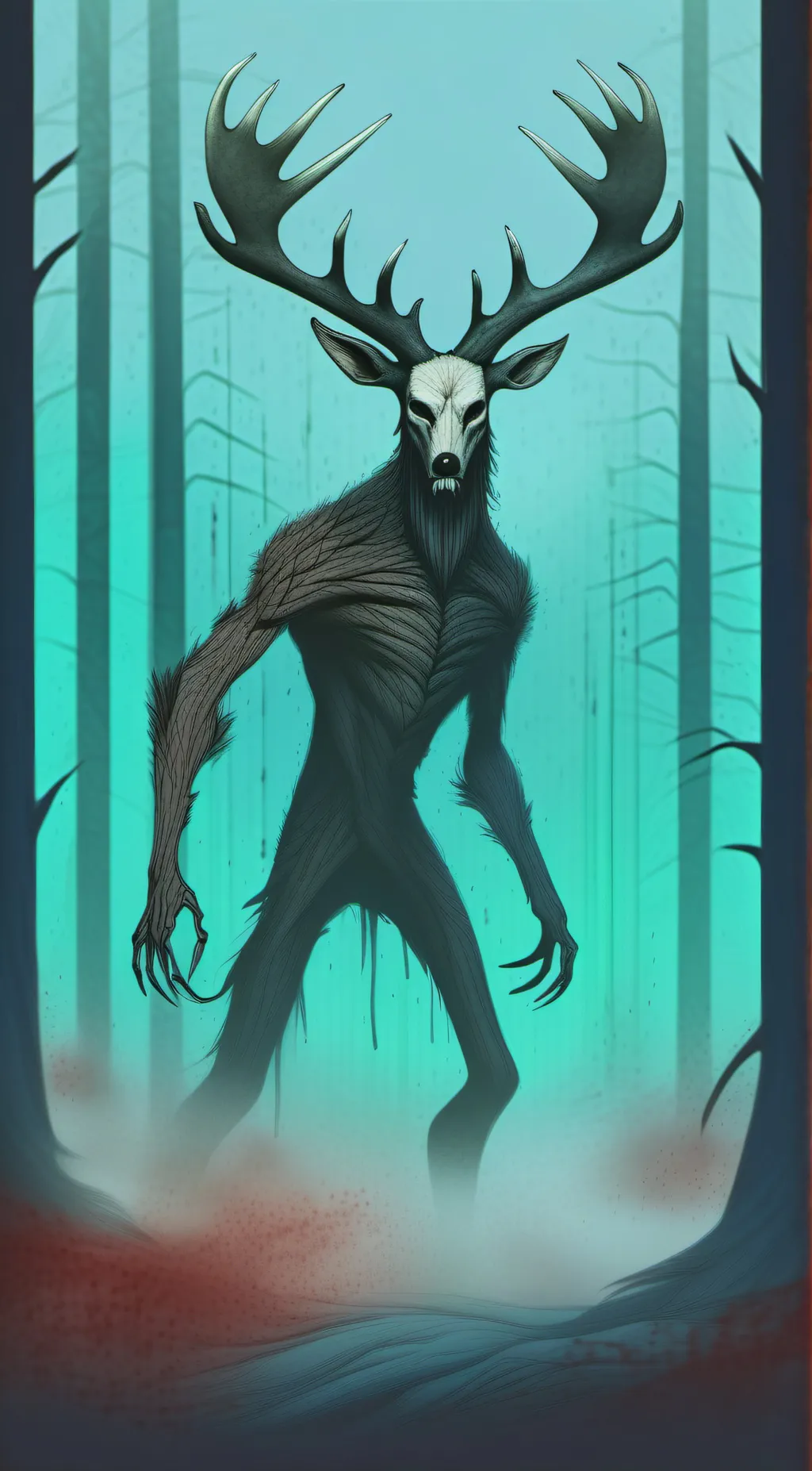 ai character: bloody/red background