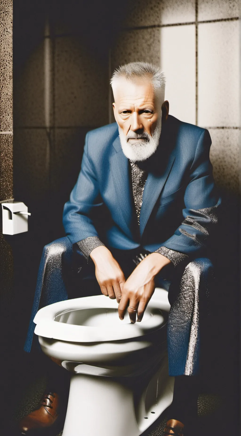 ai character: Man on Toilet background