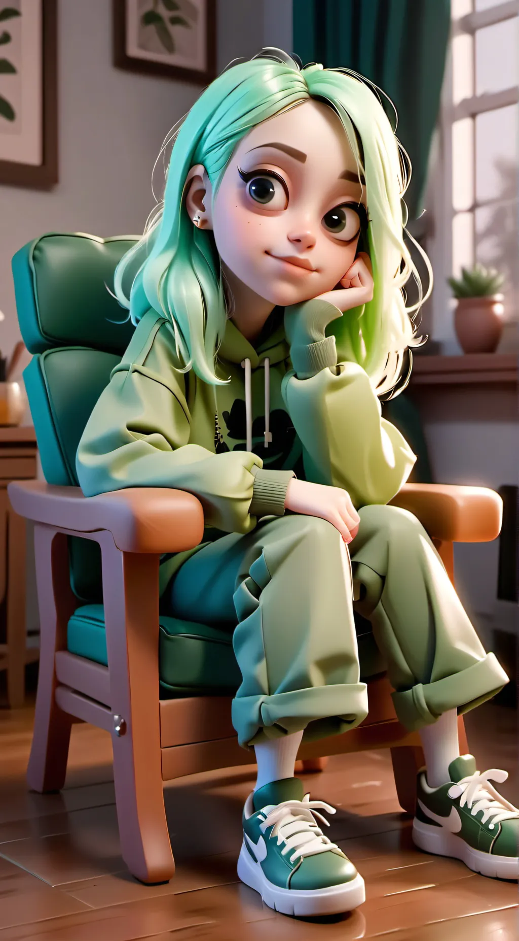 ai character: Billie Eilish background