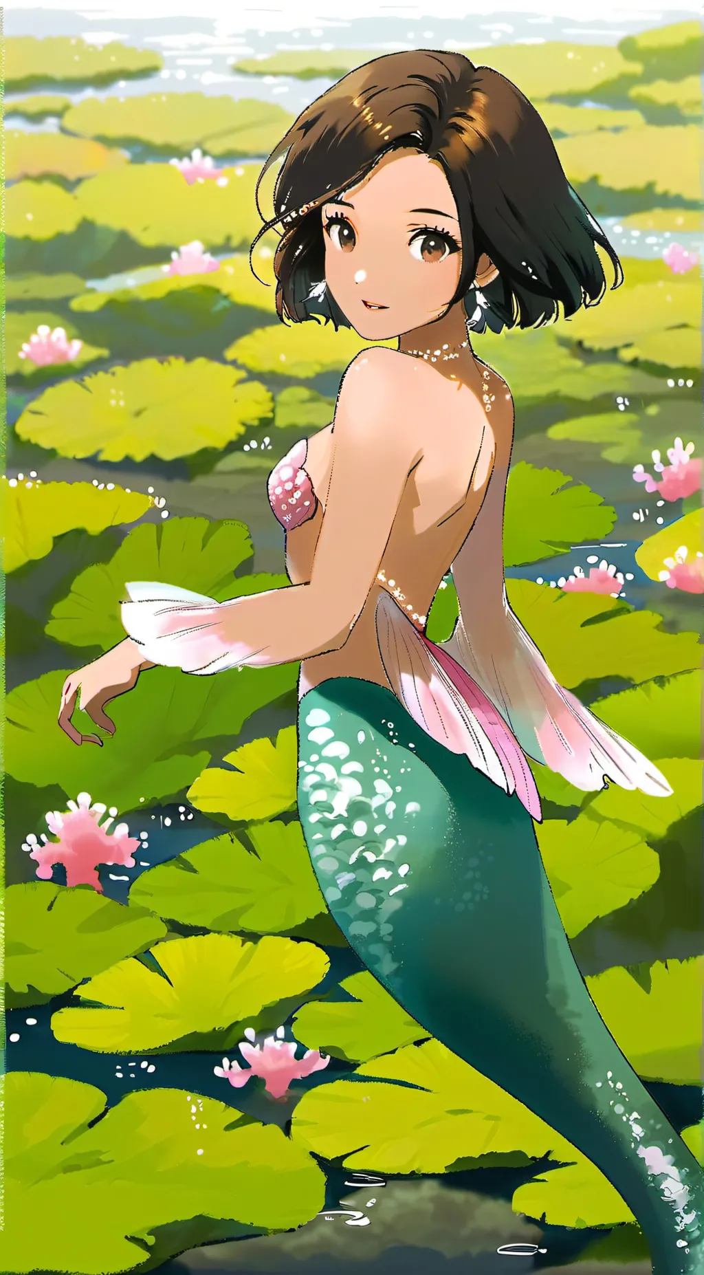 ai character:  Mermaid × Ochaco background