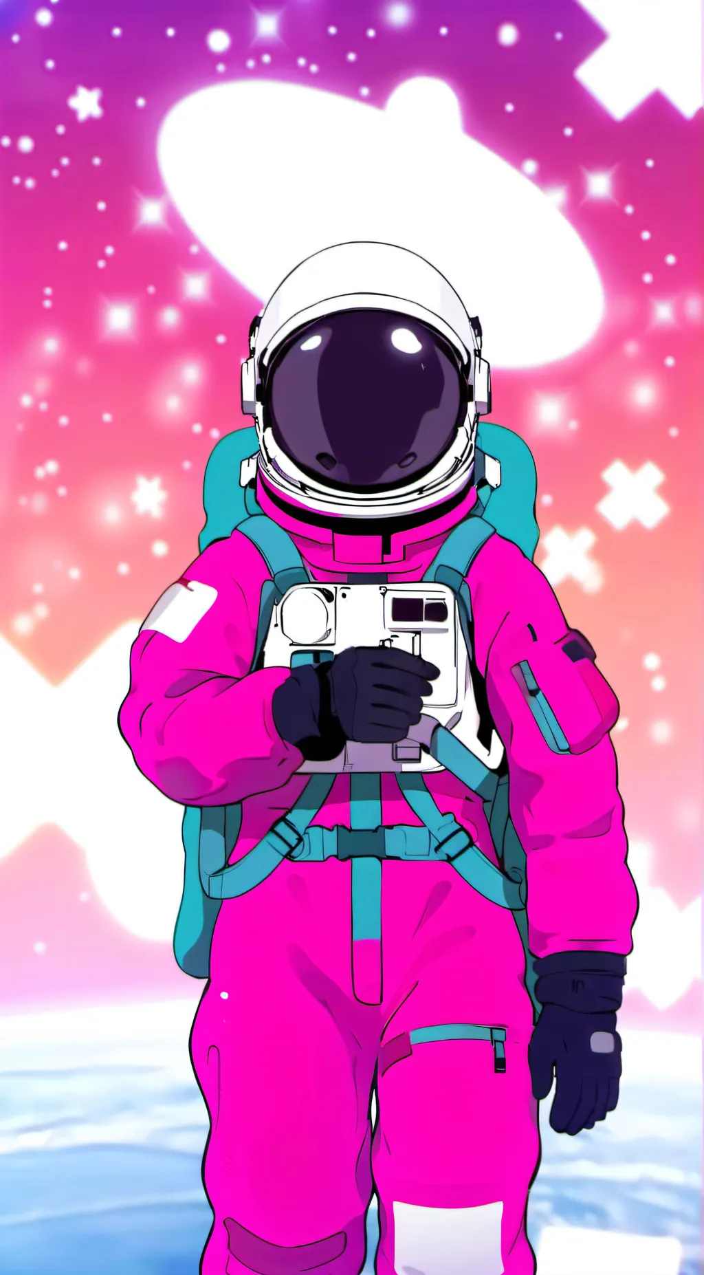 ai character: Pink background