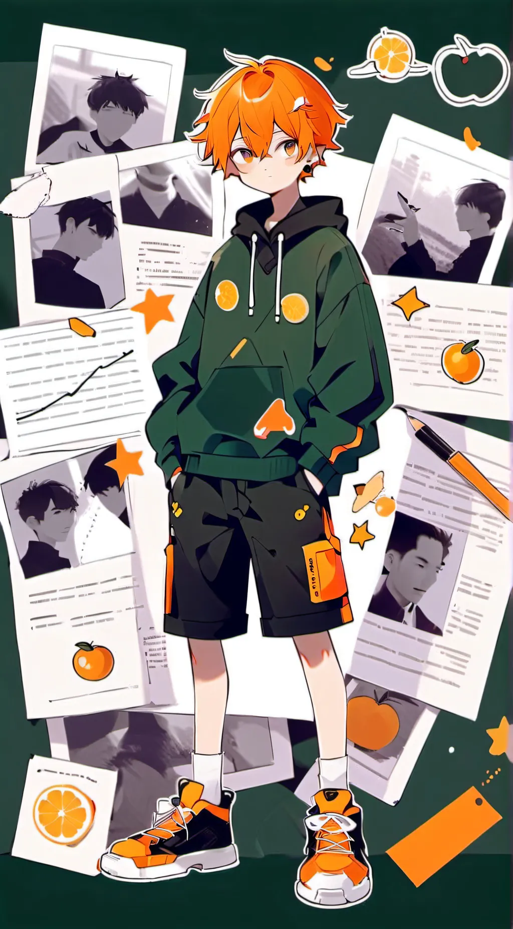 ai character: Koi background