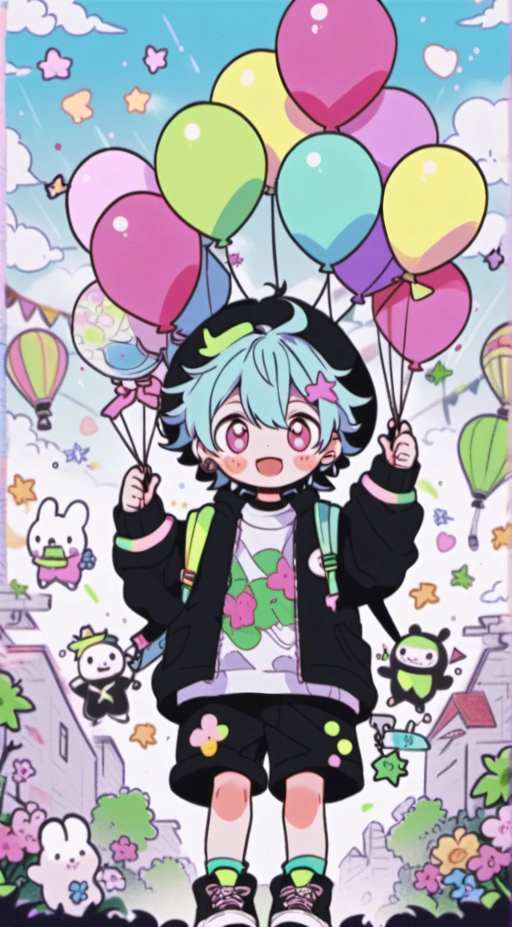 ai character: Teenage Bluey background